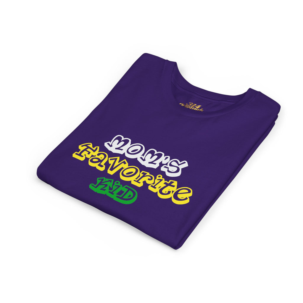 Girl's "Favorite Kid" Retro Yellow & Green Graphic T-Shirt