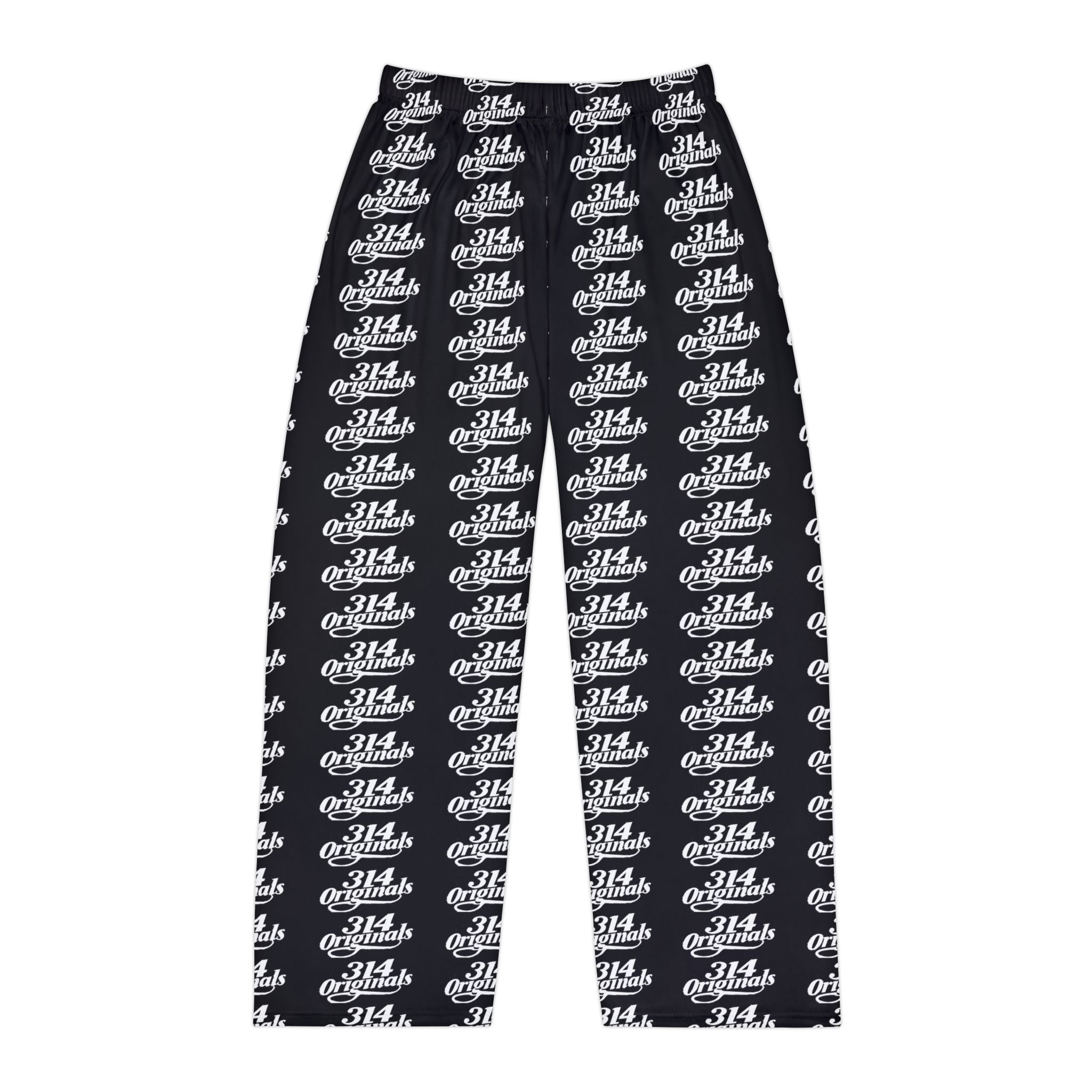 Men's Black All-Over Print Pajama Pants — Retro '314' Script Pattern Loungewear - 314 Originals