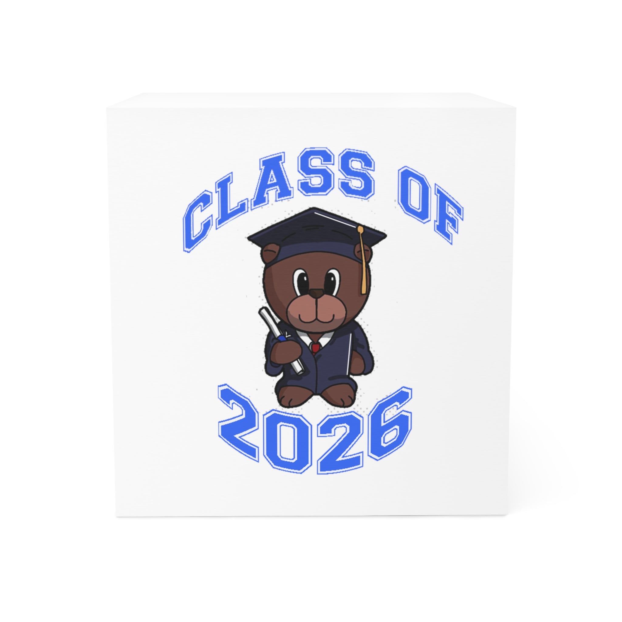 Class of 2026 Graduation Note Cube — Cute Teddy Grad Memo Block