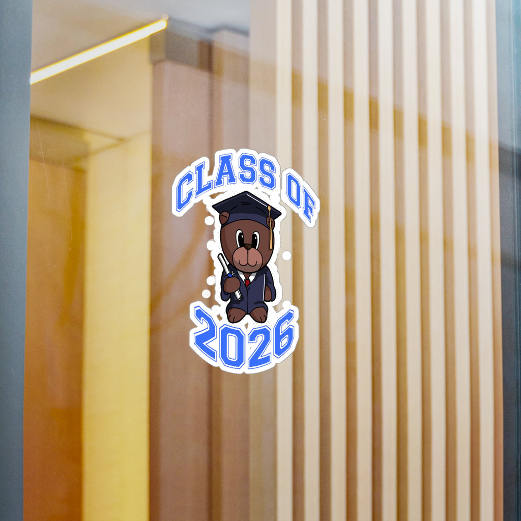 Class of 2026 Graduation Bear Sticker — Kiss-Cut Vinyl Decal for Cars, Laptops & Gifts