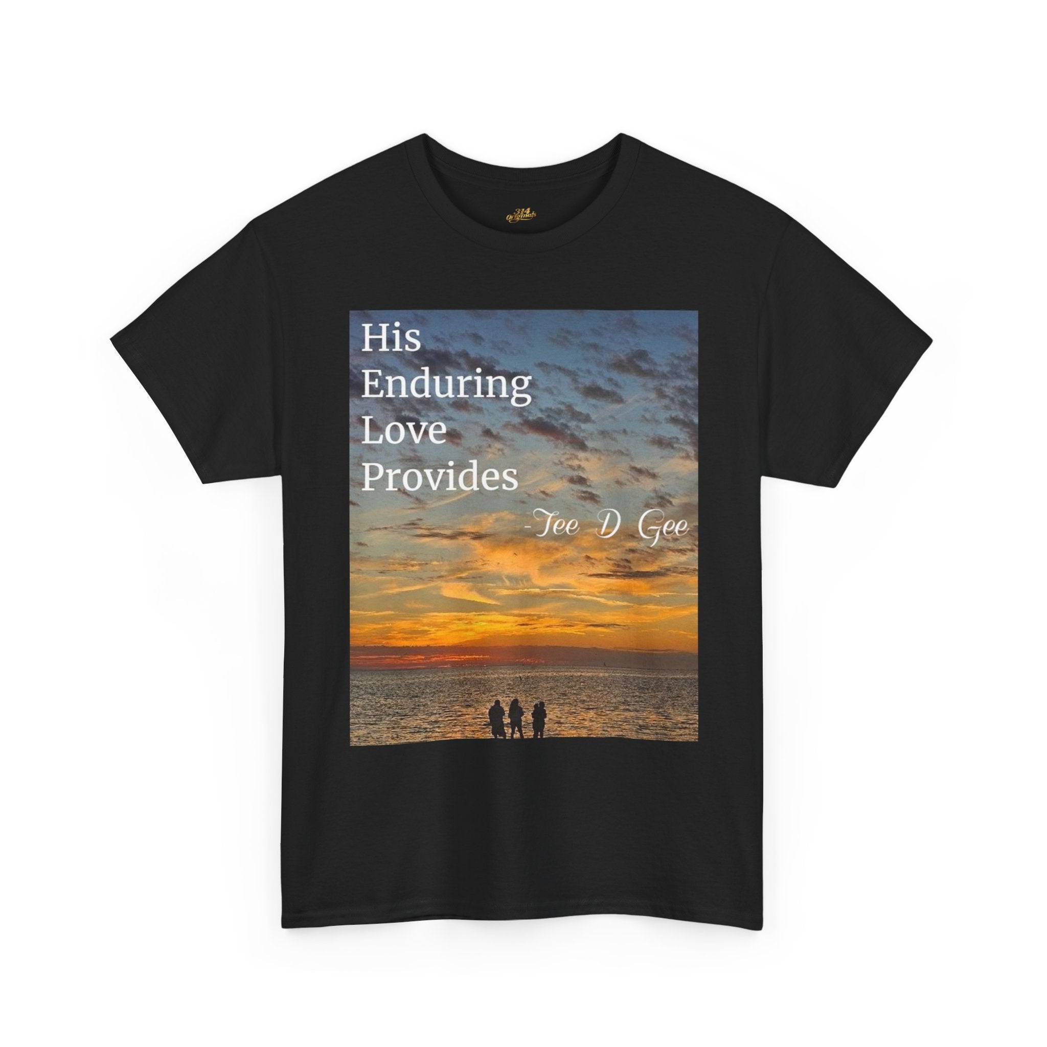 Christian Sunset T‑Shirt – "His Enduring Love Provides" Inspirational Gospel Tee Printify T-Shirt  314 Originals