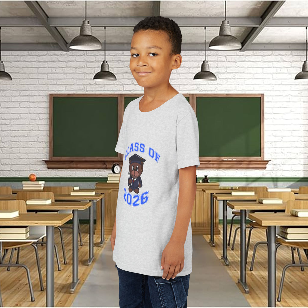 Class of 2026 Kids Graduation T‑Shirt — Cute Graduate Bear Youth Tee