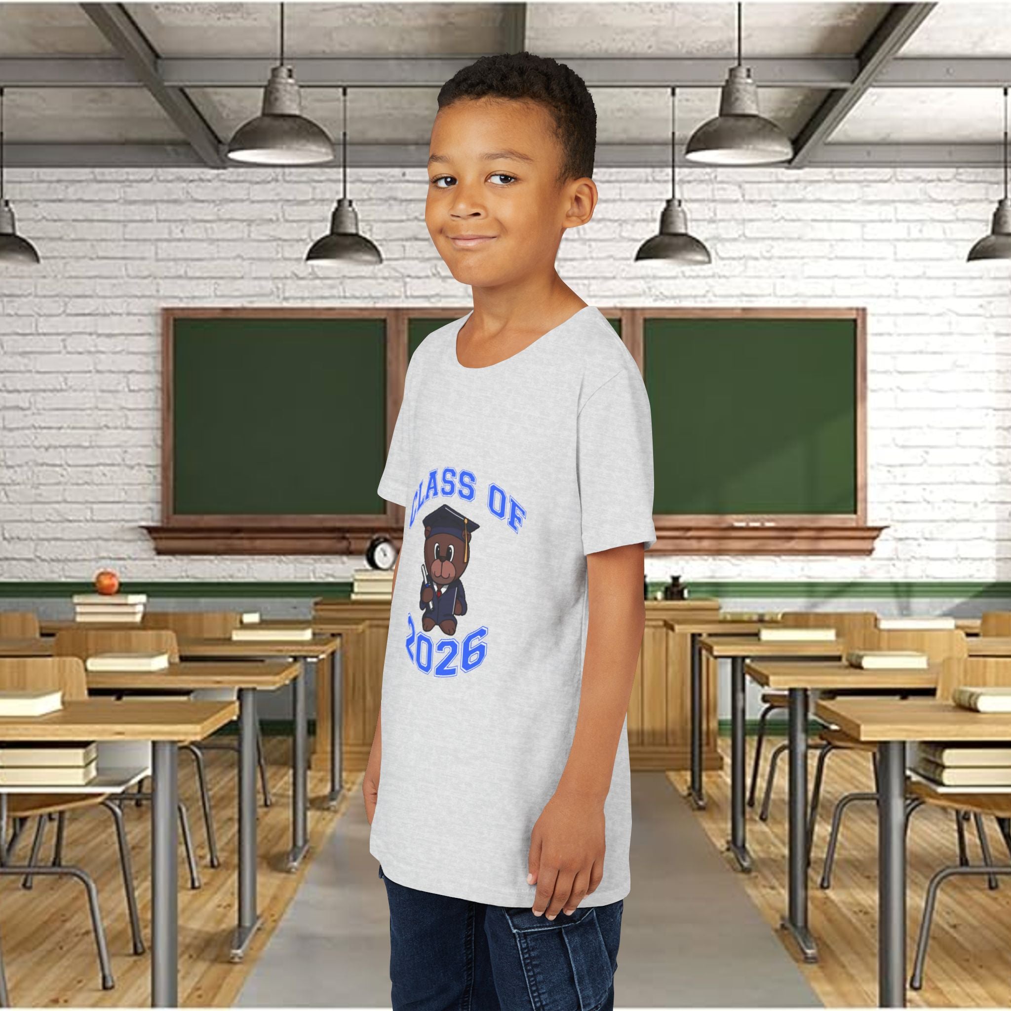 Class of 2026 Kids Graduation T‑Shirt — Cute Graduate Bear Youth Tee