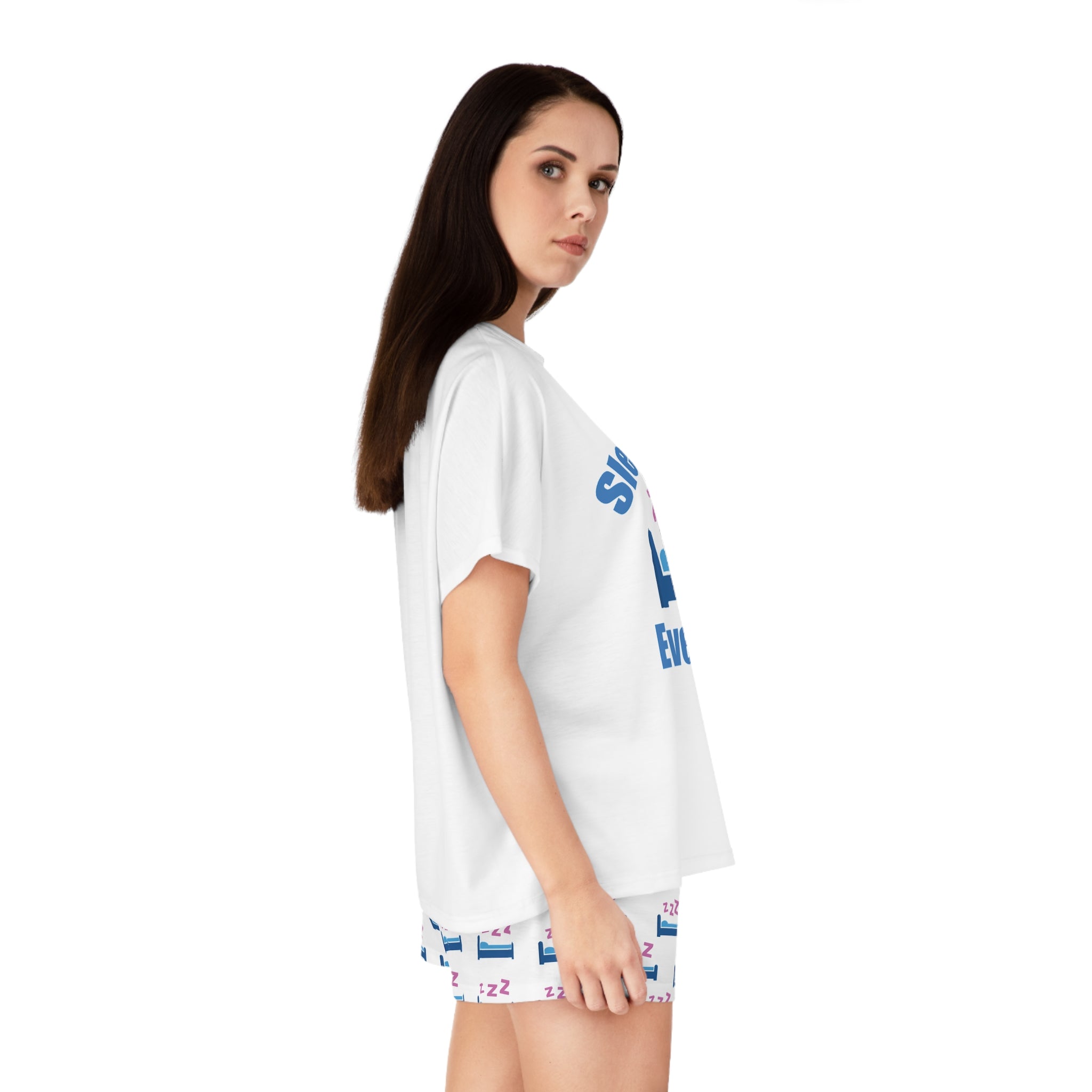 Sleep Over Everything Women's Short Pajama Set — 'Sleep Over' ZZZ Bed Graphic Shorts - 314 Originals