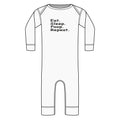 Infant Bodysuit "Eat. Sleep. Poop. Repeat." — Long-Leg Rib Baby Romper Printify Kids clothes  314 Originals
