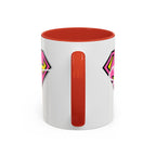 Sassy Supergirl Accent Coffee Mug – Pink & Yellow Super S Logo (11/15oz) - 314 Originals
