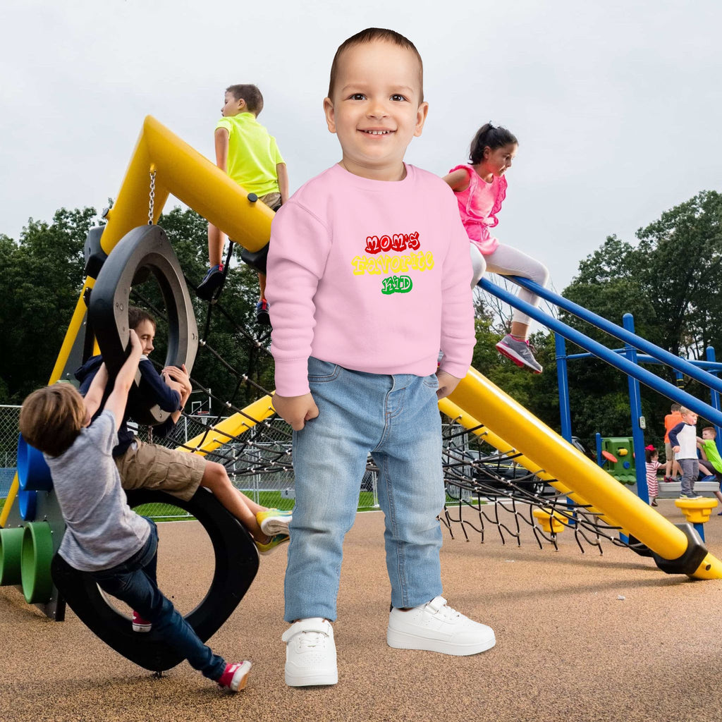Mom's Favorite Kid Toddler Sweatshirt — Colorful Retro Rasta Kids Pullover