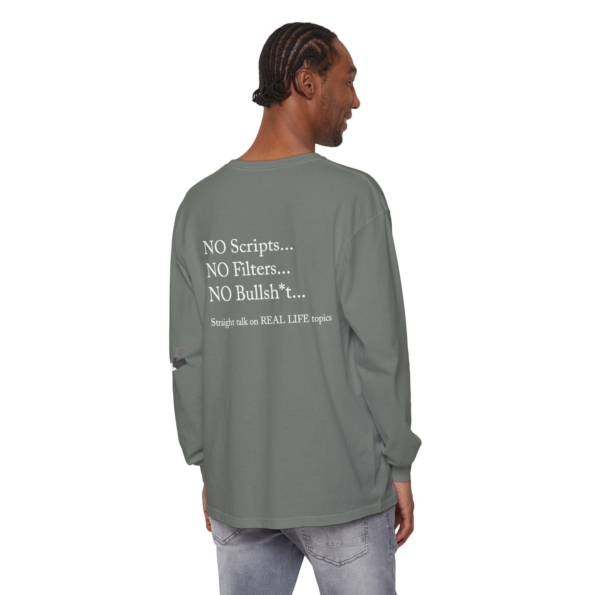 Tell It Like It Is Long Sleeve Tee — "No Scripts... No Filters... No Bullsh*t" Statement Shirt Printify Long-sleeve  314 Originals