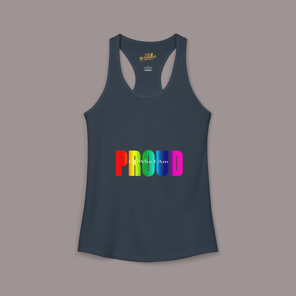'PROUD' Women's Ideal Racerback Tank Printify Tank Top  314 Originals