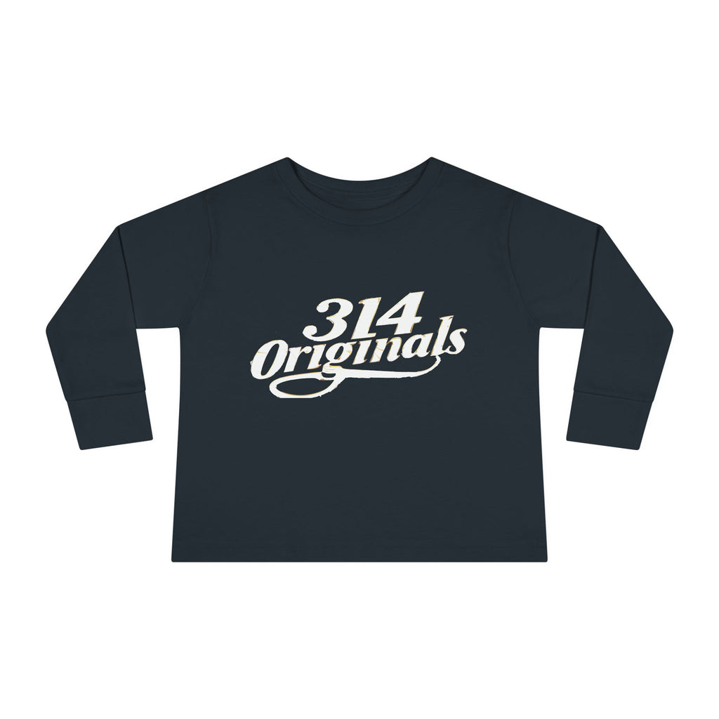 Toddler Long Sleeve Tee — "314 Originals" Retro Script Kids Shirt - 314 Originals