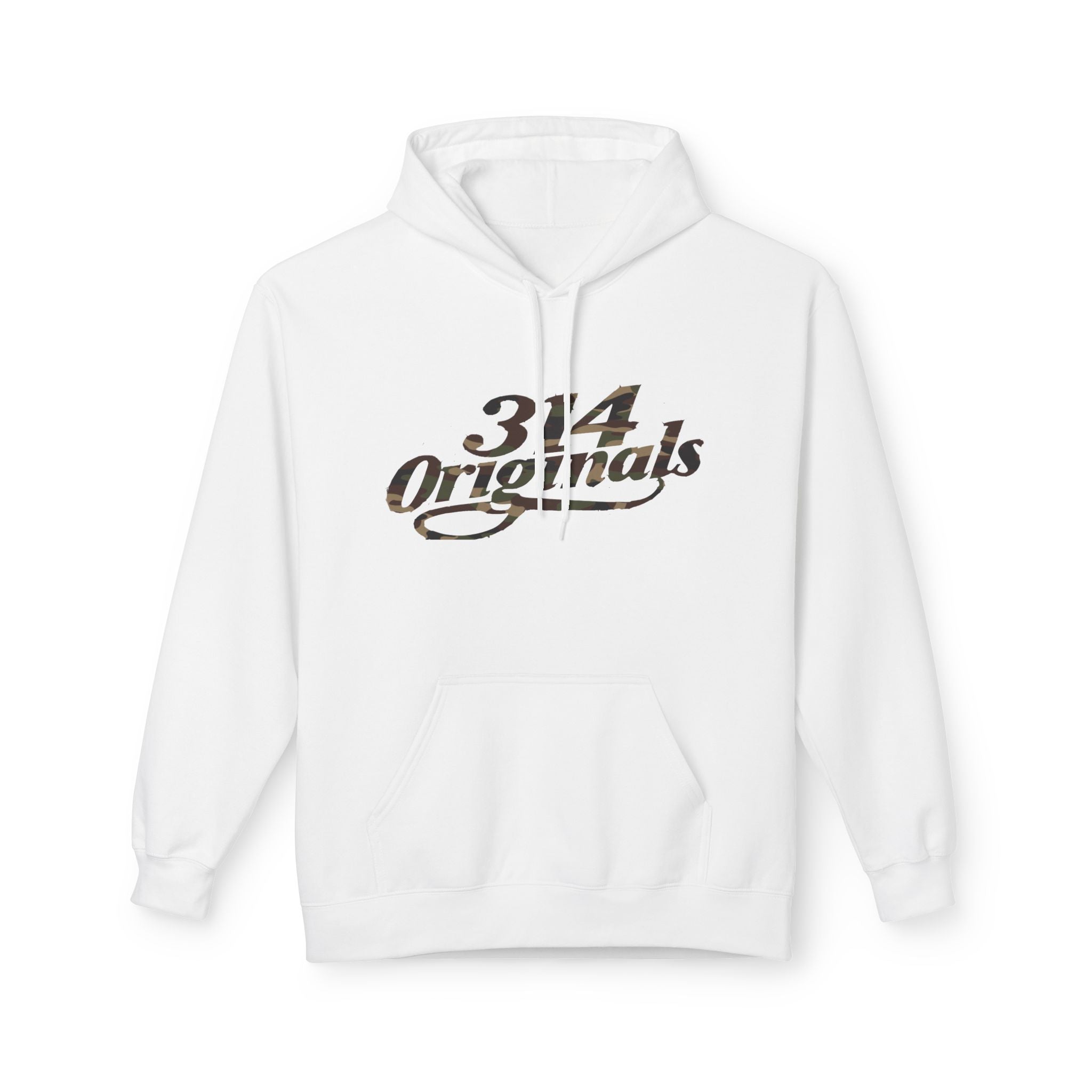 314 Originals Camo Hoodie — Retro Script Logo Pullover - 314 Originals