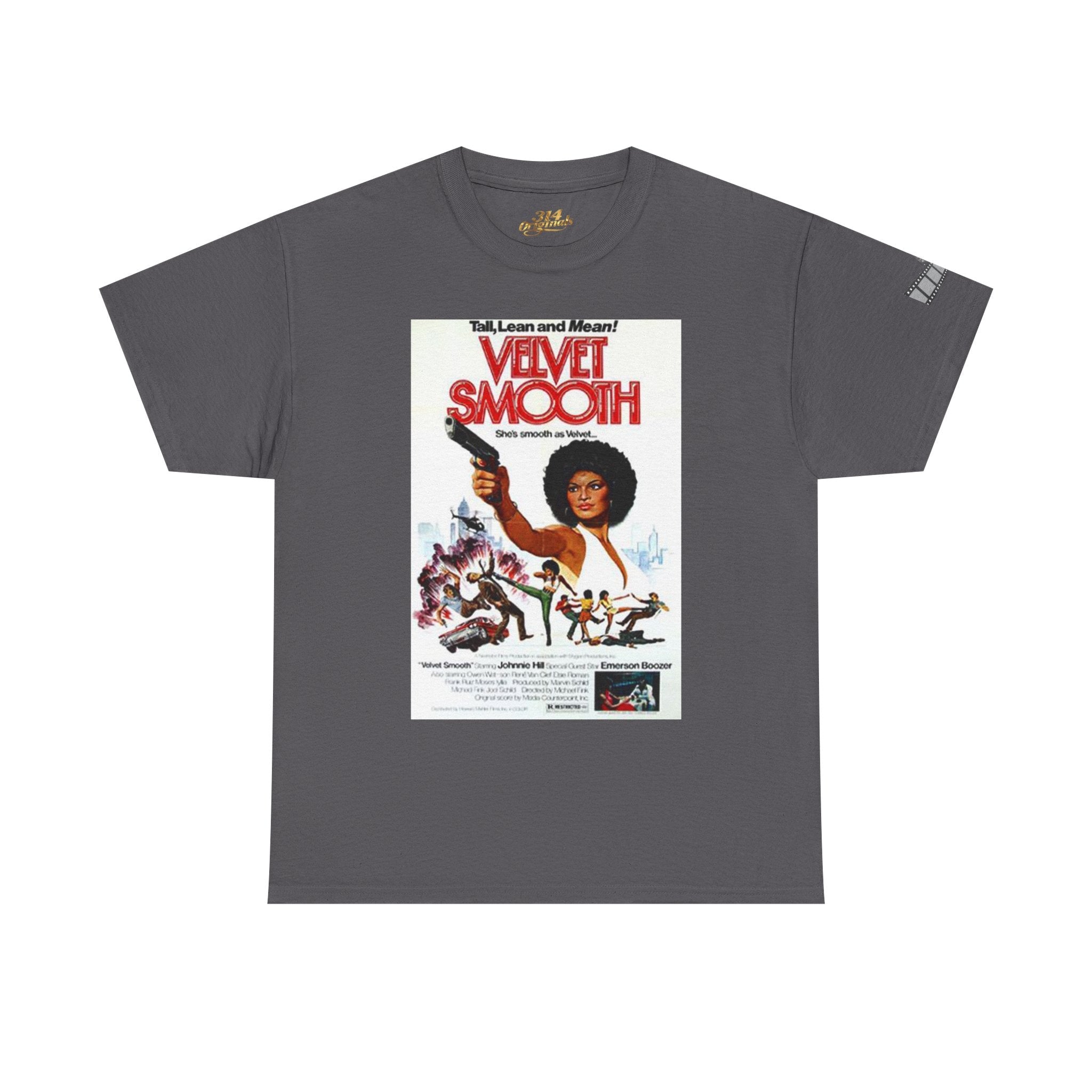 Velvet Smooth Retro Movie Poster Tee — Vintage Blaxploitation Graphic T-Shirt Printify T-Shirt  314 Originals