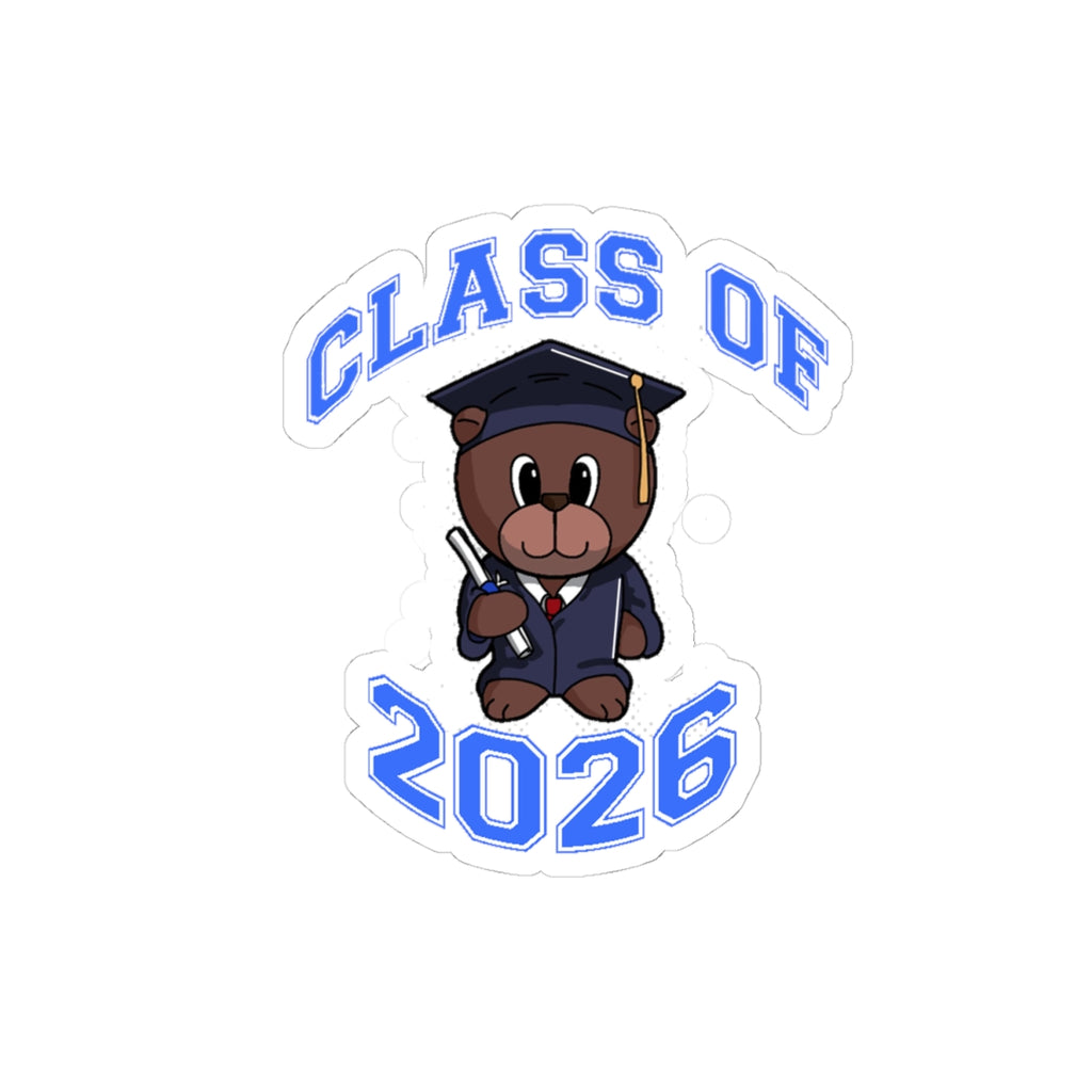 Class of 2026 Graduation Bear Sticker — Cute Cap & Gown Kiss-Cut Sticker for Students - 314 Originals