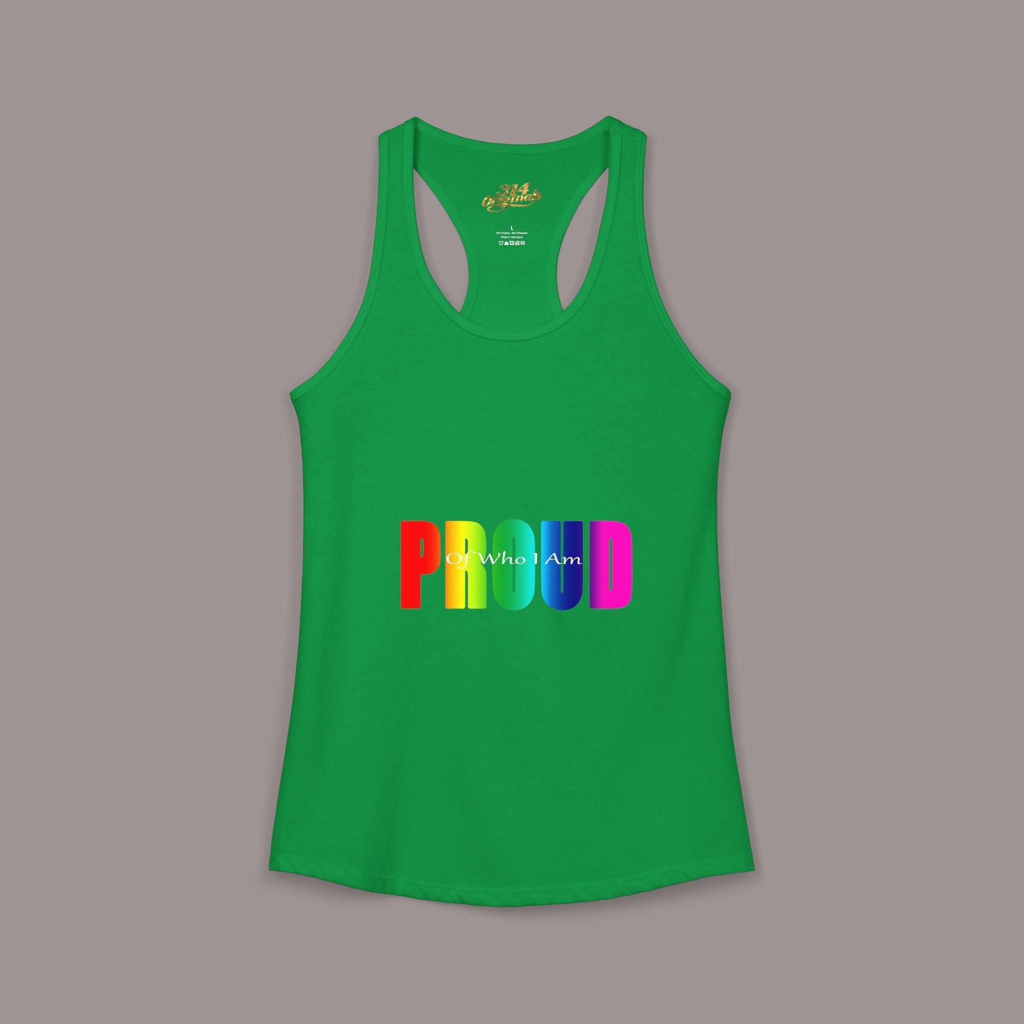 'PROUD' Women's Ideal Racerback Tank Printify Tank Top  314 Originals