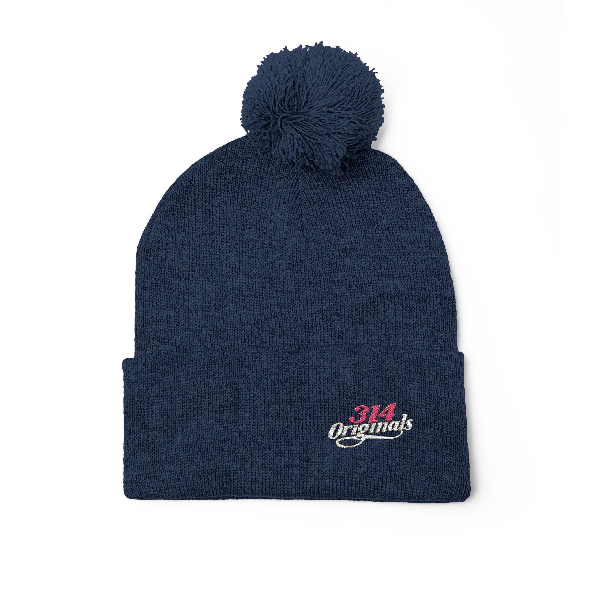 Embroidered Pom-Pom Knit Cap — '314 Originals' Beanie Printify Hats  314 Originals