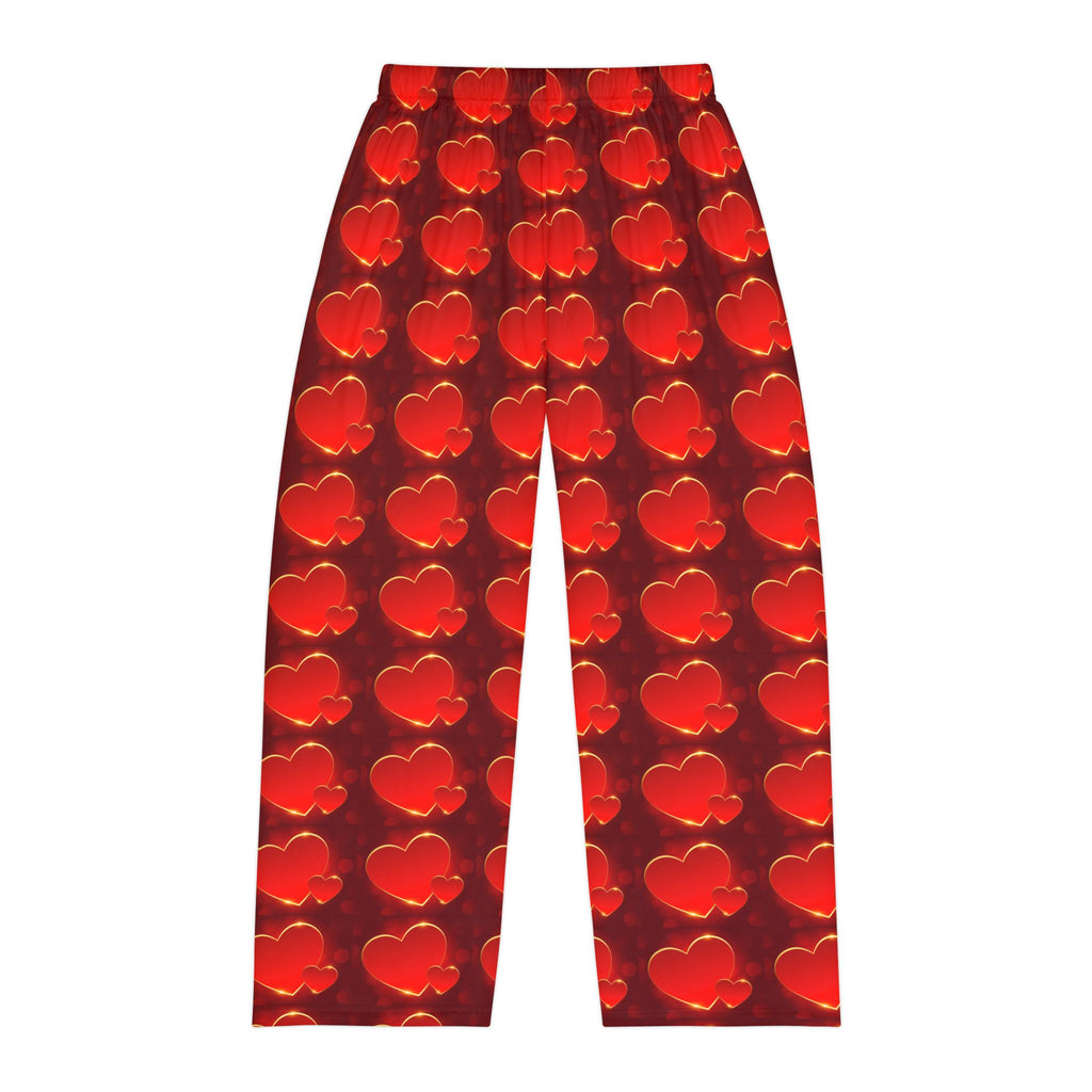 Men's Red Heart Pattern Pajama Pants – Valentine's Lounge Sleepwear - 314 Originals