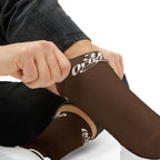 Brown Sublimation Socks with '314 Originals' Script — Athletic Crew Socks - 314 Originals