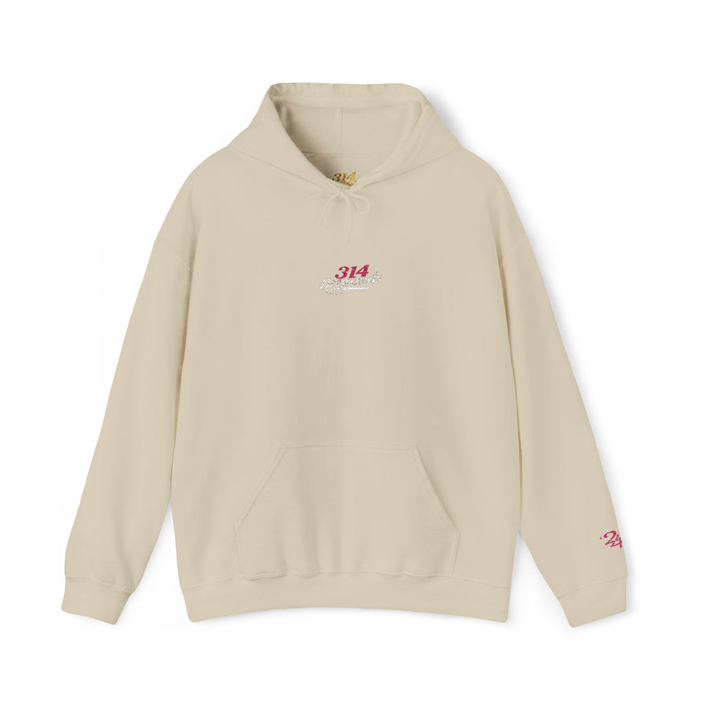 314 Ladies Hoodie — Pink Floral Chest Logo - 314 Originals