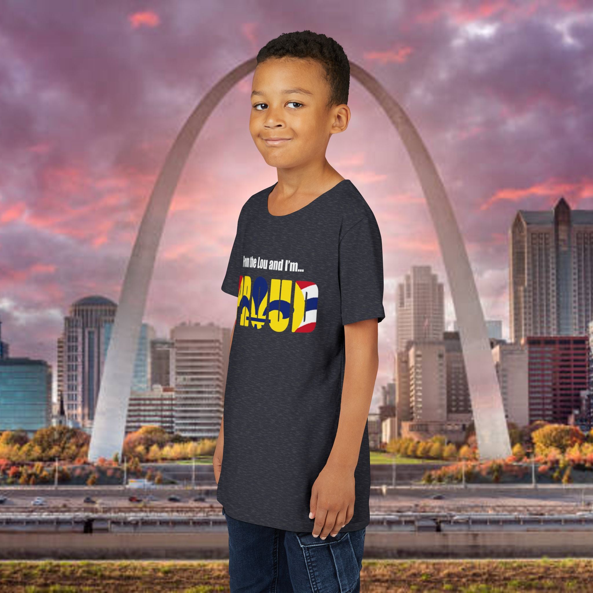 "From the Lou and I'm... Proud" St. Louis Flag Kids Shirt
