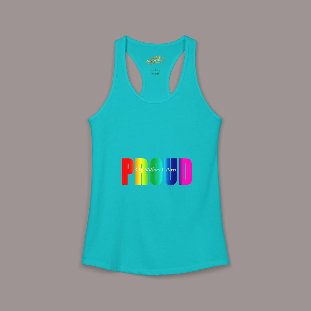 'PROUD' Women's Ideal Racerback Tank Printify Tank Top  314 Originals