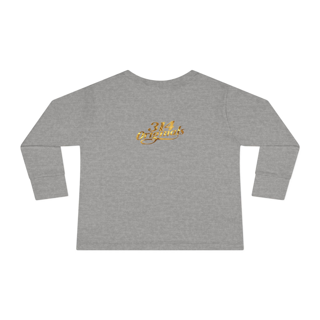 Prince Toddler Long Sleeve Tee — Gold Crown Script Printify Kids clothes  314 Originals