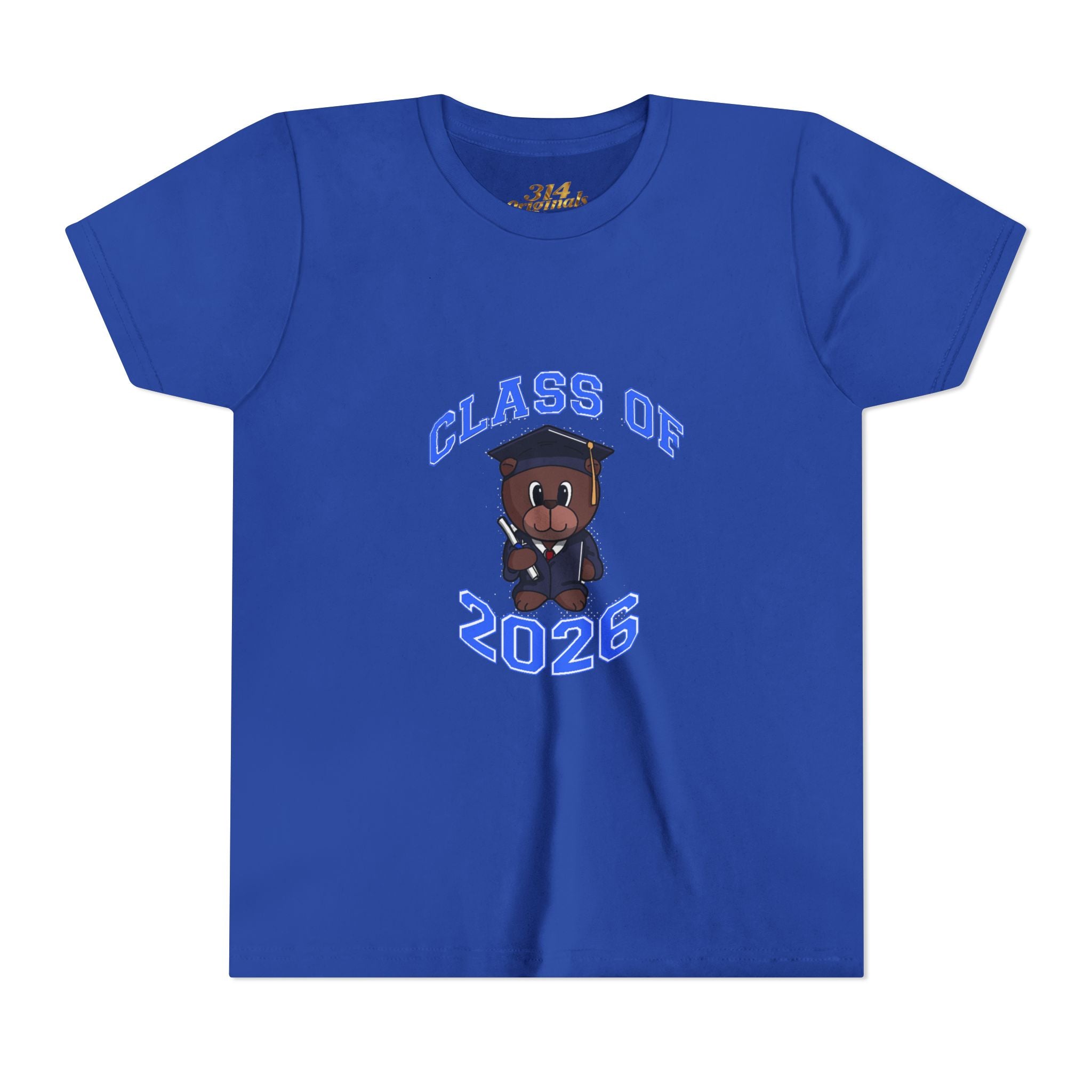 Class of 2026 Kids Graduation T‑Shirt — Cute Graduate Bear Youth Tee