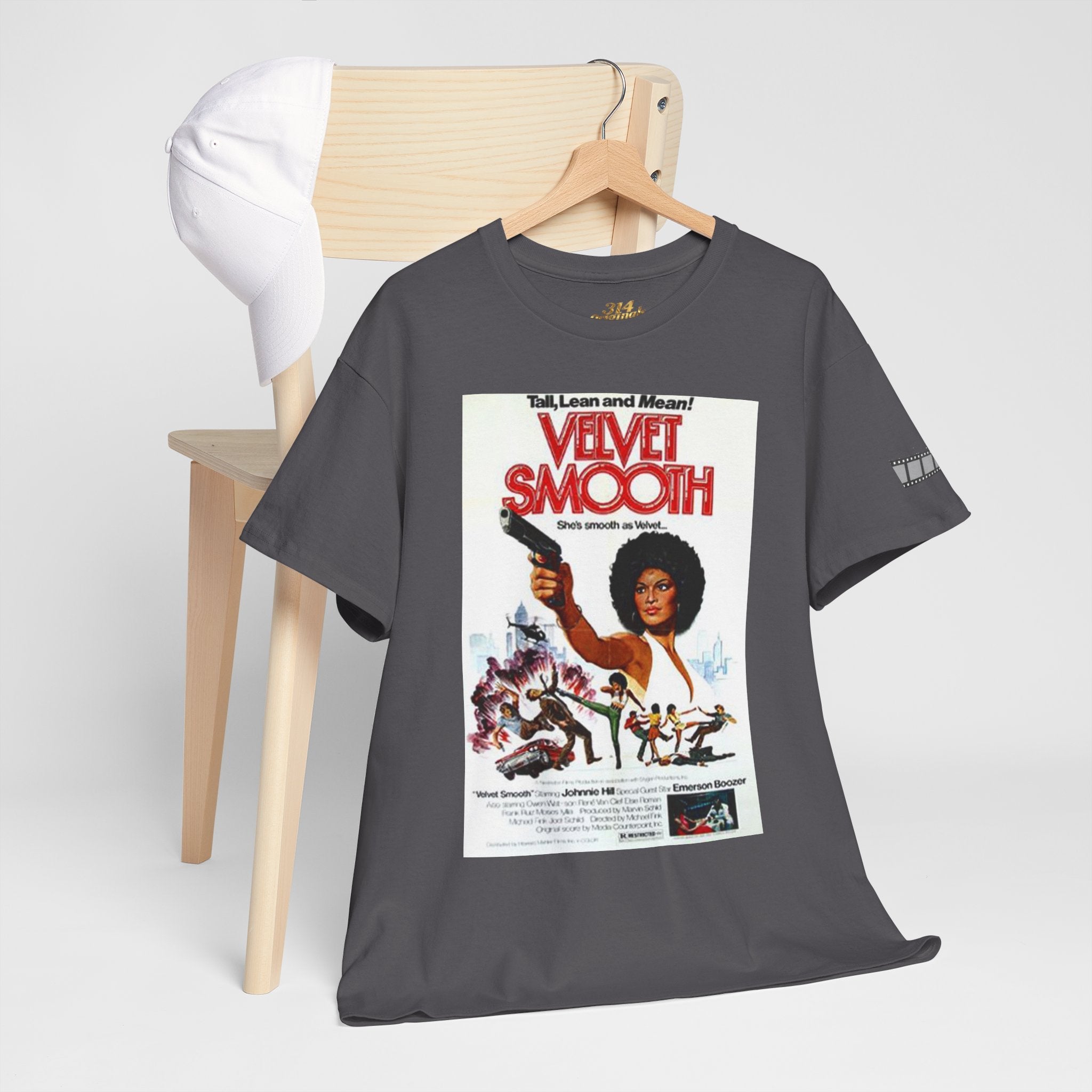Velvet Smooth Retro Movie Poster Tee — Vintage Blaxploitation Graphic T-Shirt Printify T-Shirt  314 Originals