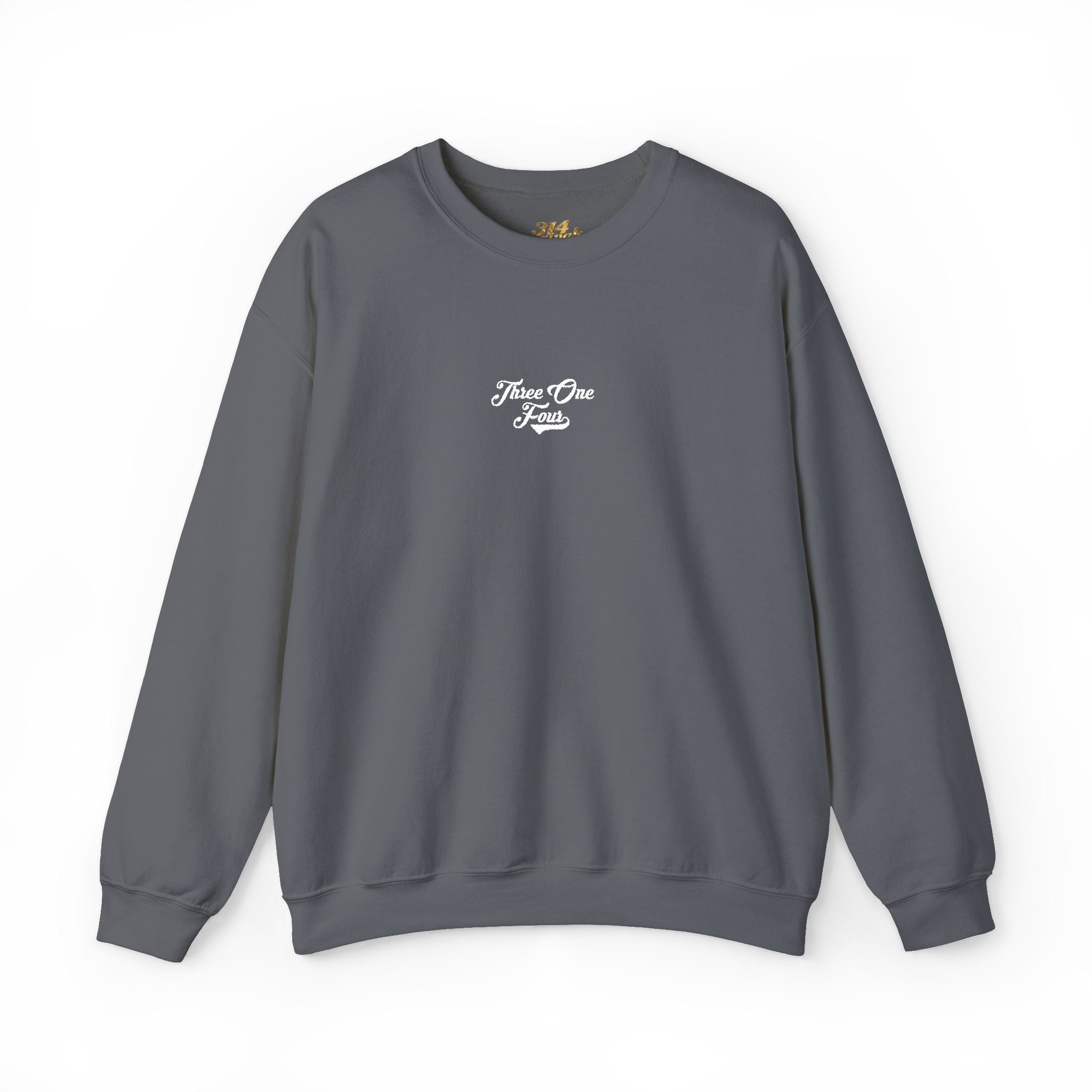 Three One Four Crewneck Sweatshirt — Minimal Script Chest Logo - 314 Originals