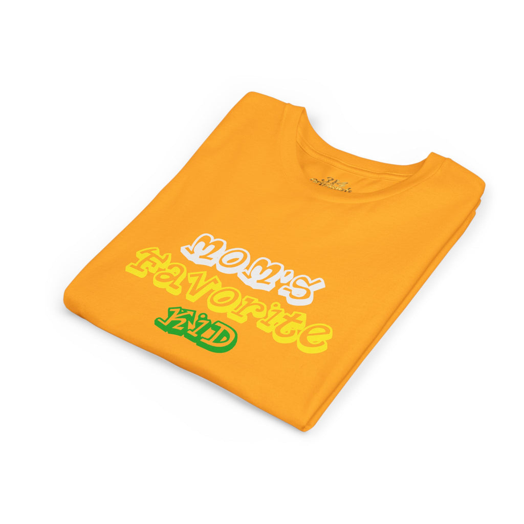 Girl's "Favorite Kid" Retro Yellow & Green Graphic T-Shirt