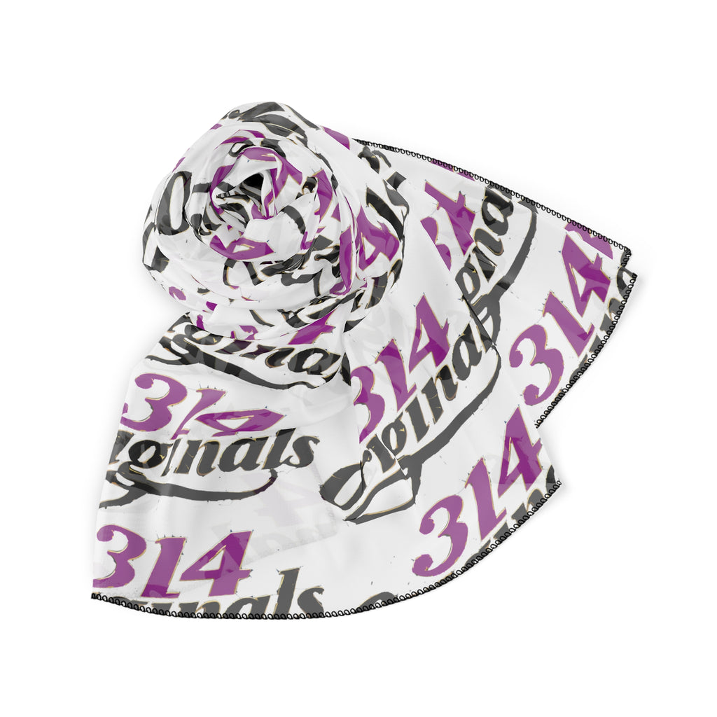 314 Logo Scarf — Purple & Black Poly Scarf - 314 Originals