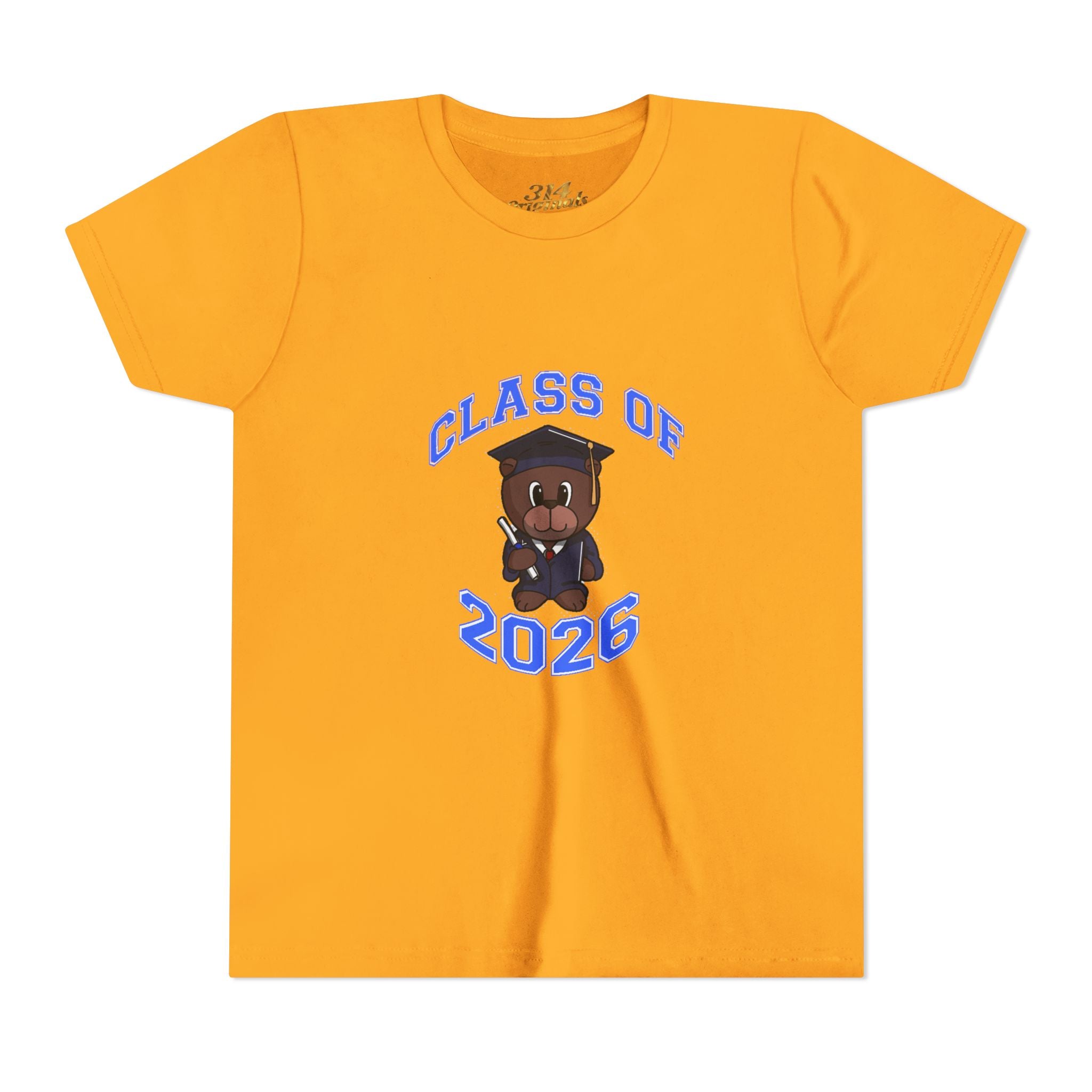 Class of 2026 Kids Graduation T‑Shirt — Cute Graduate Bear Youth Tee