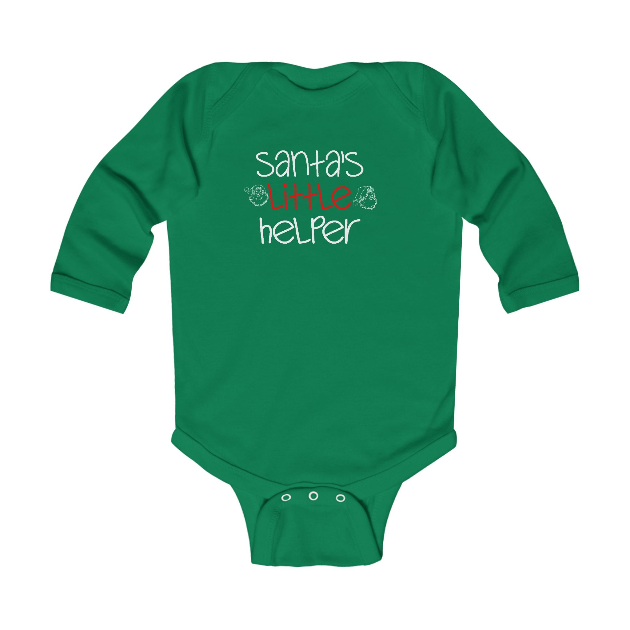 Infant Bodysuit - "Santa's Little Helper" Christmas Long Sleeve Baby Onesie - 314 Originals