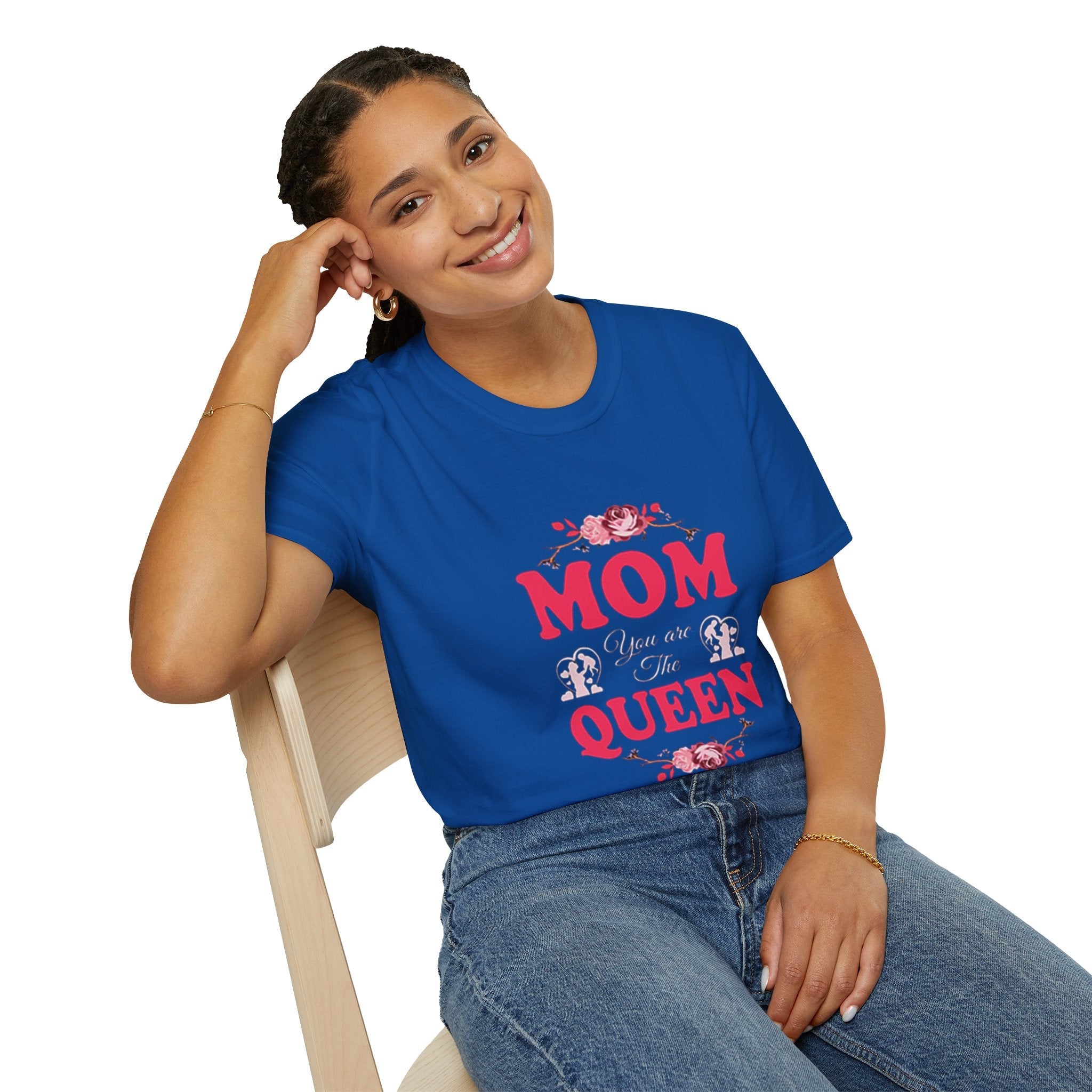 Mom You Are The Queen T‑Shirt — Floral Mother's Day Gift Printify T-Shirt  314 Originals