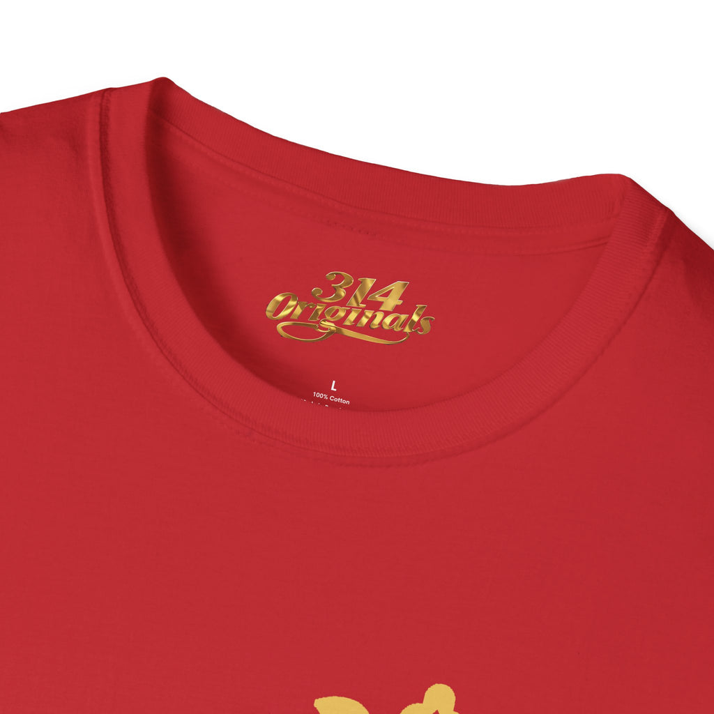 Queen Q Crown T‑Shirt — Pink & Gold Heart Logo Tee