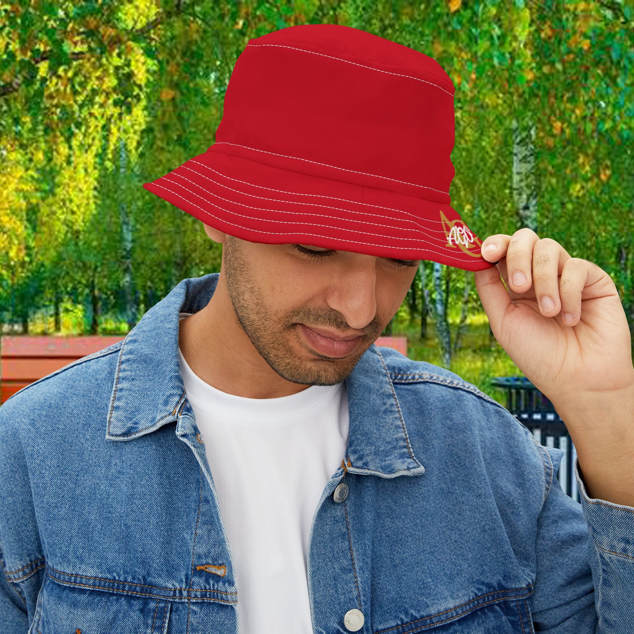 AGO Red Bucket Hat — Casual Sun Hat - 314 Originals