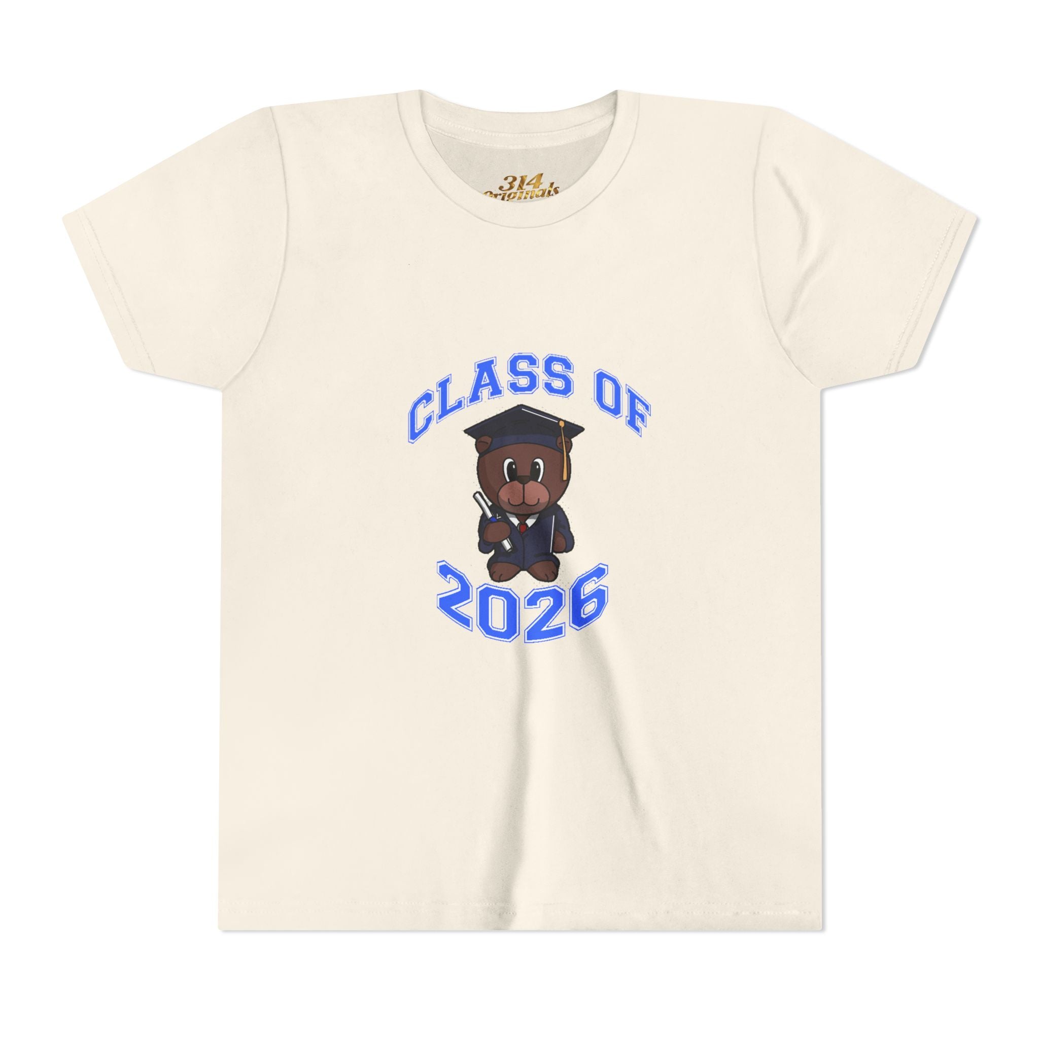 Class of 2026 Kids Graduation T‑Shirt — Cute Graduate Bear Youth Tee