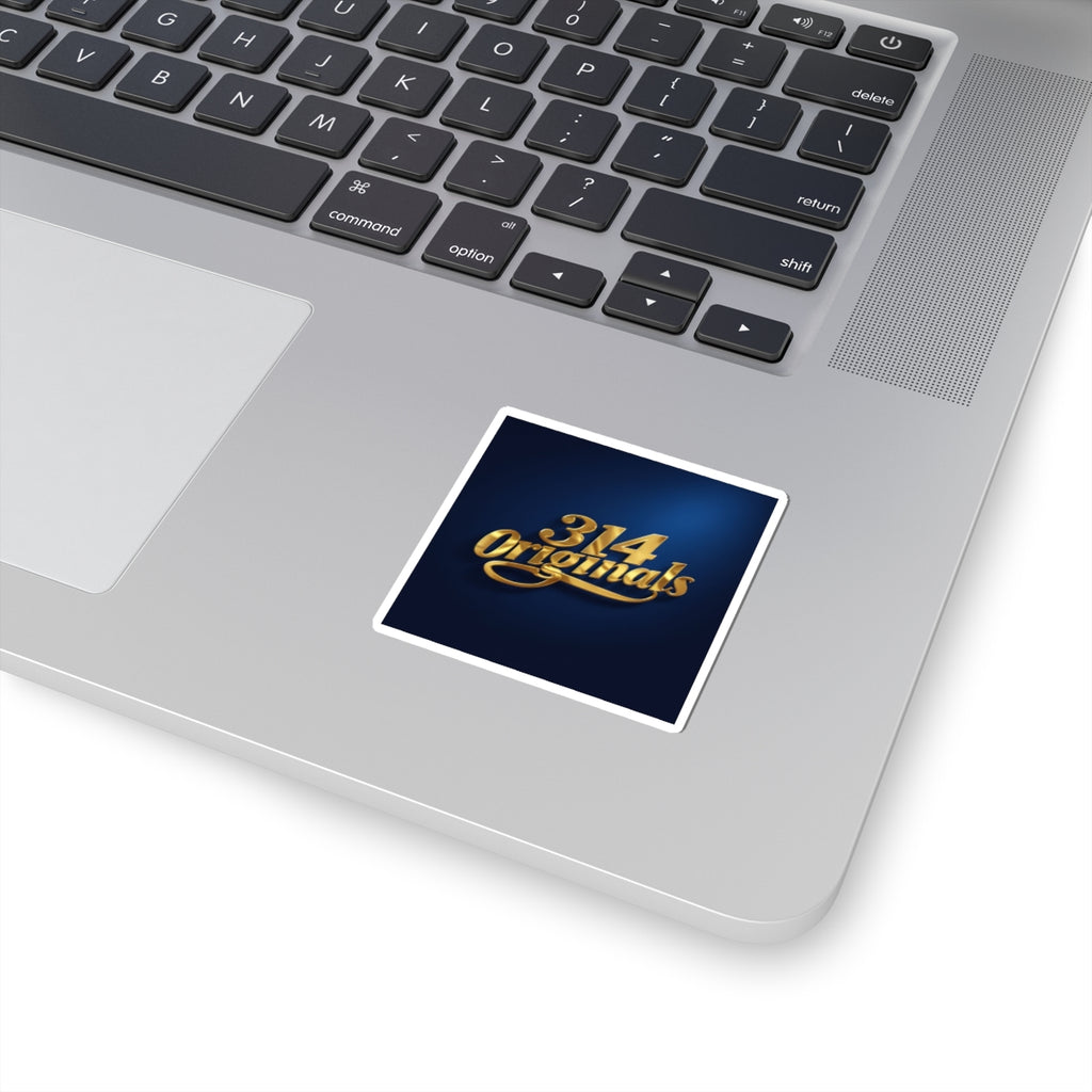 Gold Script 314 Originals Kiss-Cut Sticker — Retro Luxe Logo Sticker for Laptops & Gear