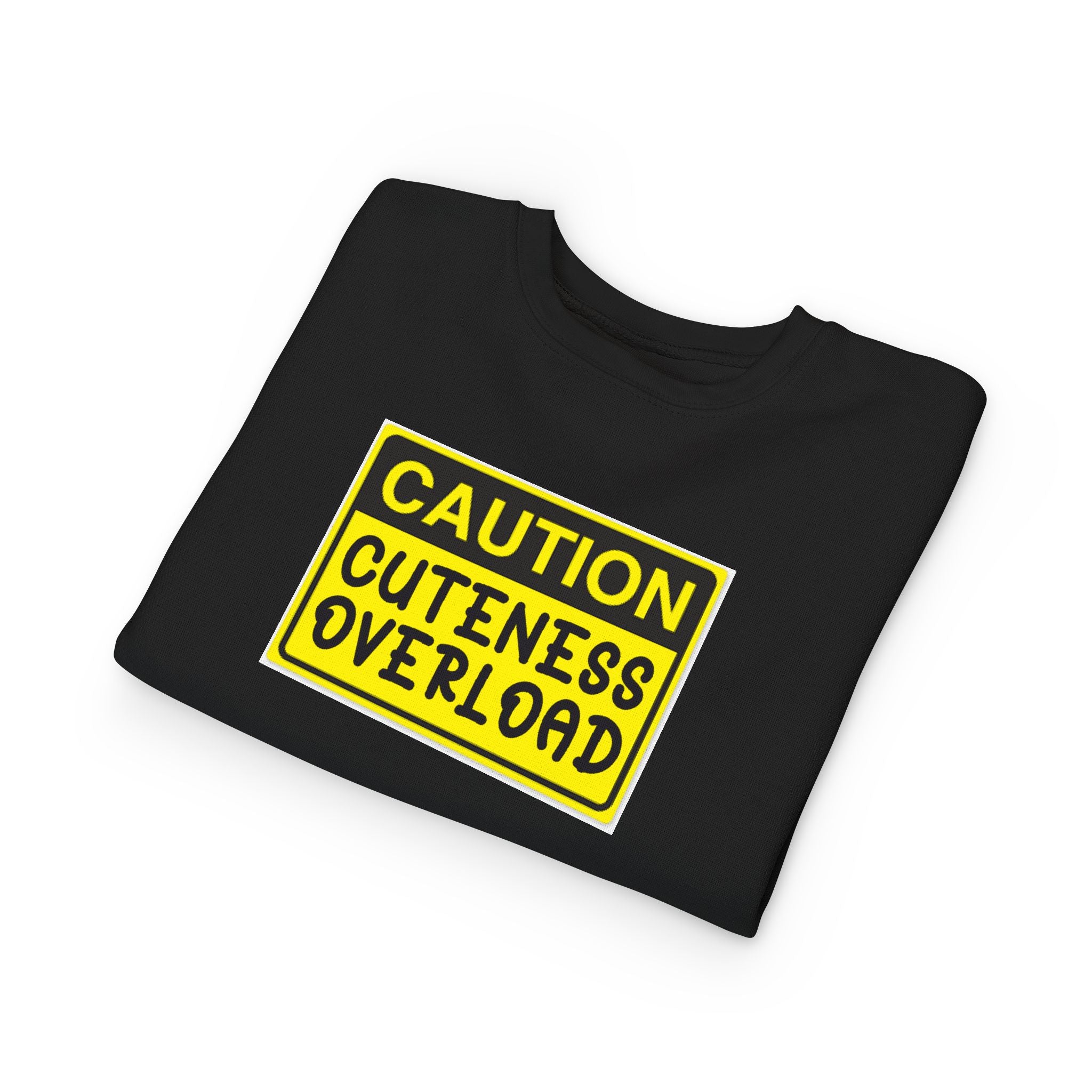 "Caution: Cuteness Overload" Kids Crewneck Toddler Sweatshirt