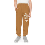 Light Brown Youth Joggers with 314 Originals Side Graphic — Kids Athletic Sweatpants - 314 Originals