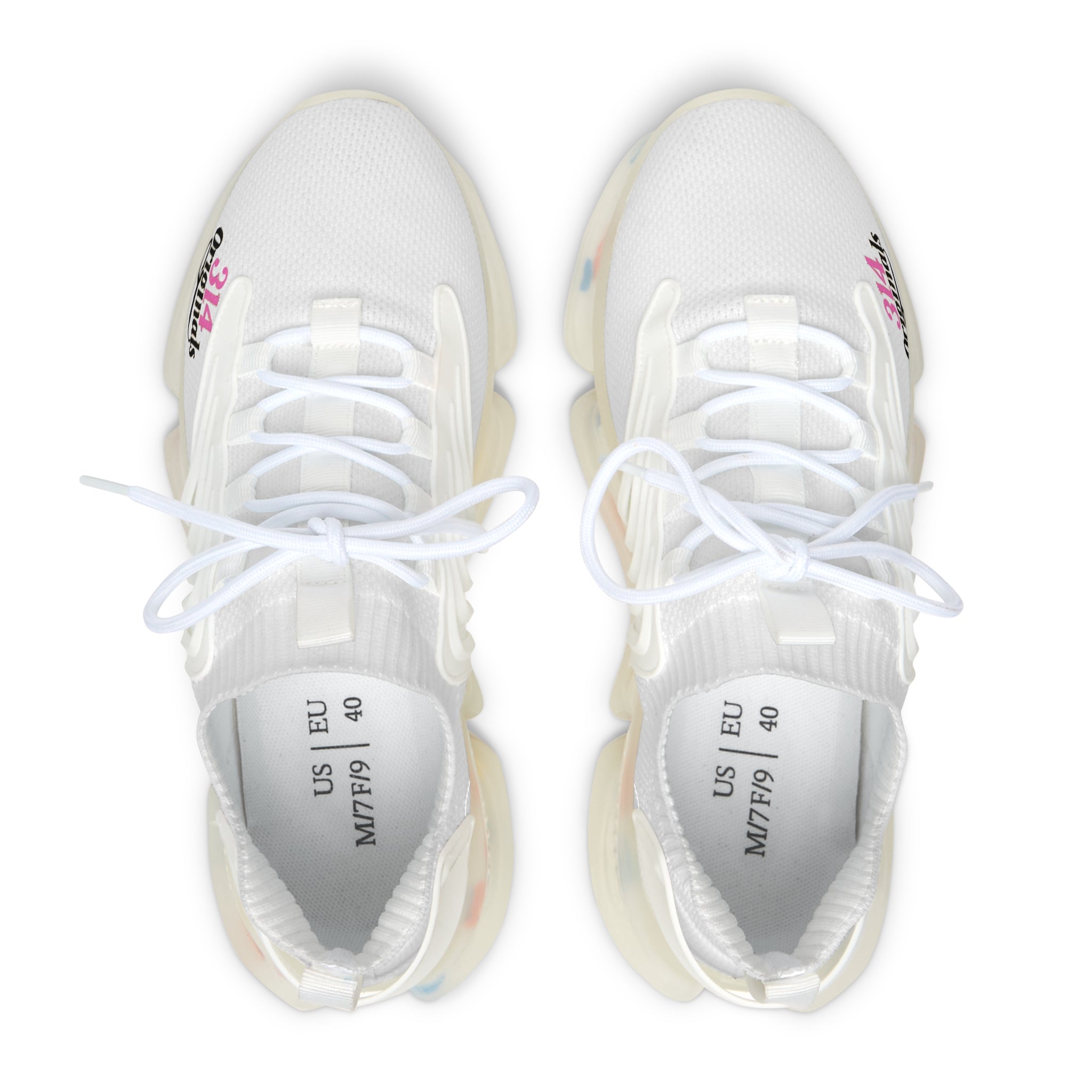 Women's All White Mesh Sneakers — Lightweight Breathable Athletic Shoes with '314 Originals' Accent Printify Shoes  314 Originals