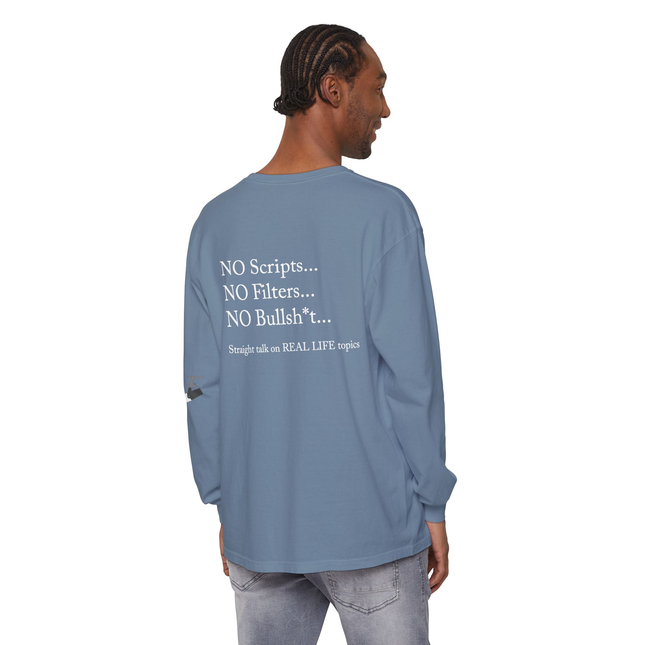Tell It Like It Is Long Sleeve Tee — "No Scripts... No Filters... No Bullsh*t" Statement Shirt Printify Long-sleeve  314 Originals
