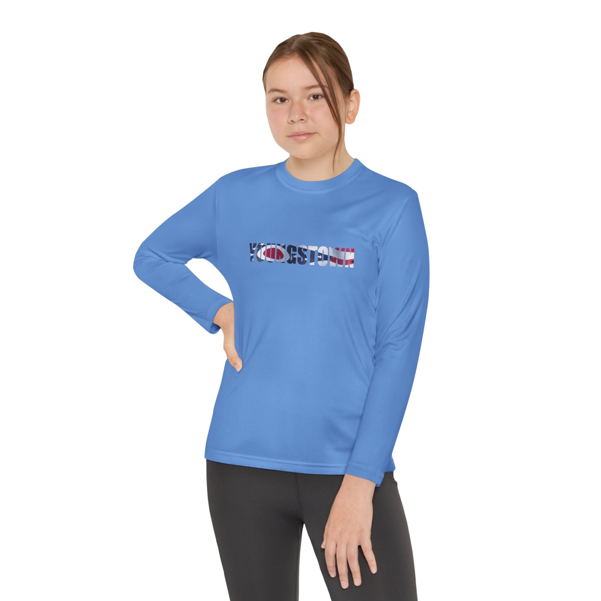 Ohio Flag Youth Long Sleeve Tee — Youngstown Text Graphic - 314 Originals