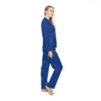 Women's Royal Blue Satin Pajama Set — Luxurious Sleepwear Printify All Over Prints  314 Originals