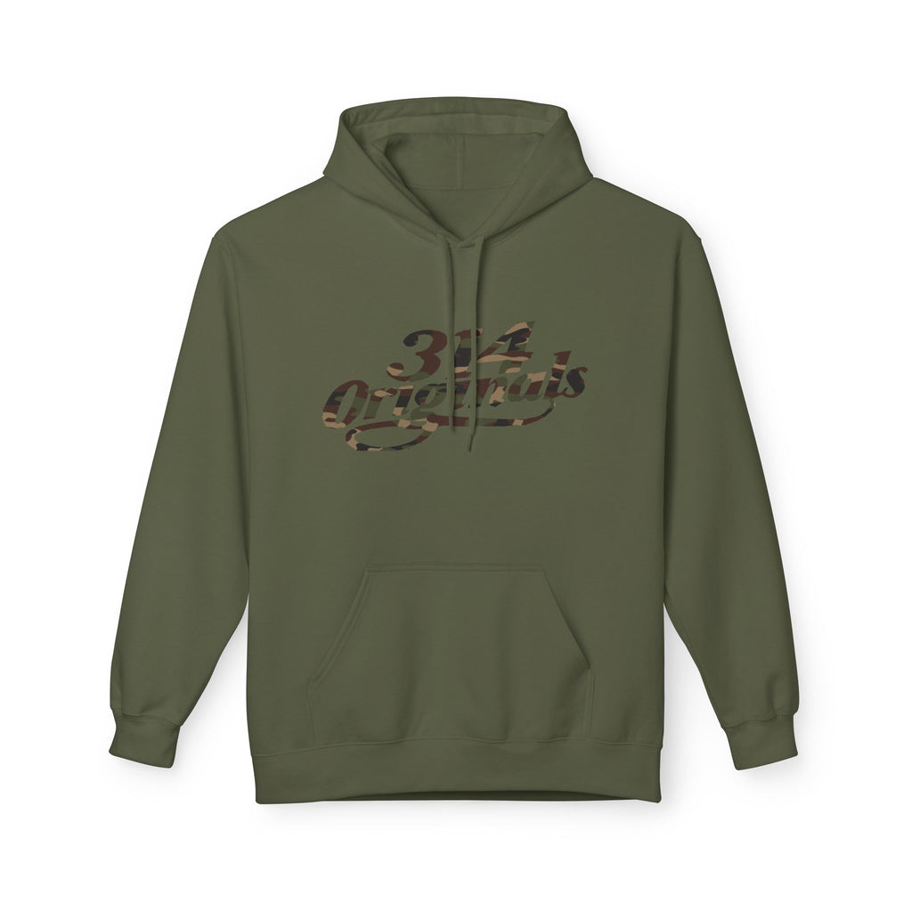 314 Originals Camo Hoodie — Retro Script Logo Pullover - 314 Originals