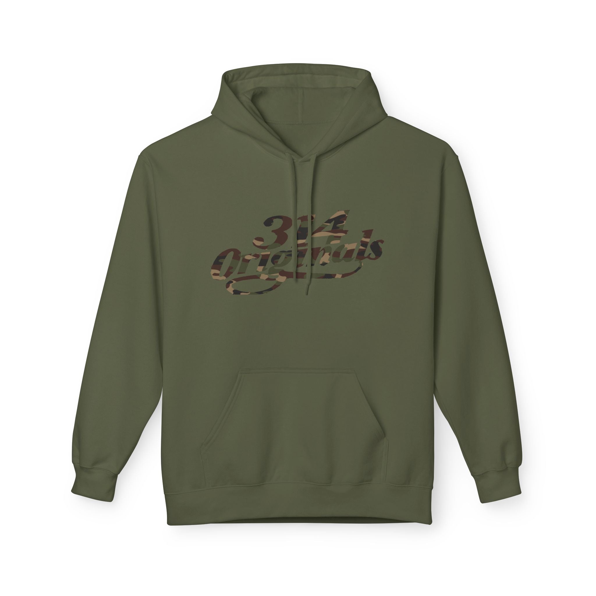 314 Originals Camo Hoodie — Retro Script Logo Pullover - 314 Originals