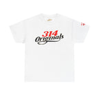 314 Originals Tee — Retro Script Logo White T-Shirt - 314 Originals