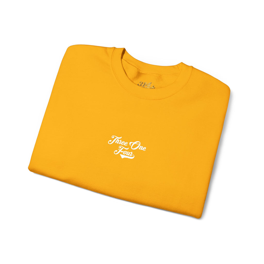 Three One Four Crewneck Sweatshirt — Minimal Script Chest Logo - 314 Originals