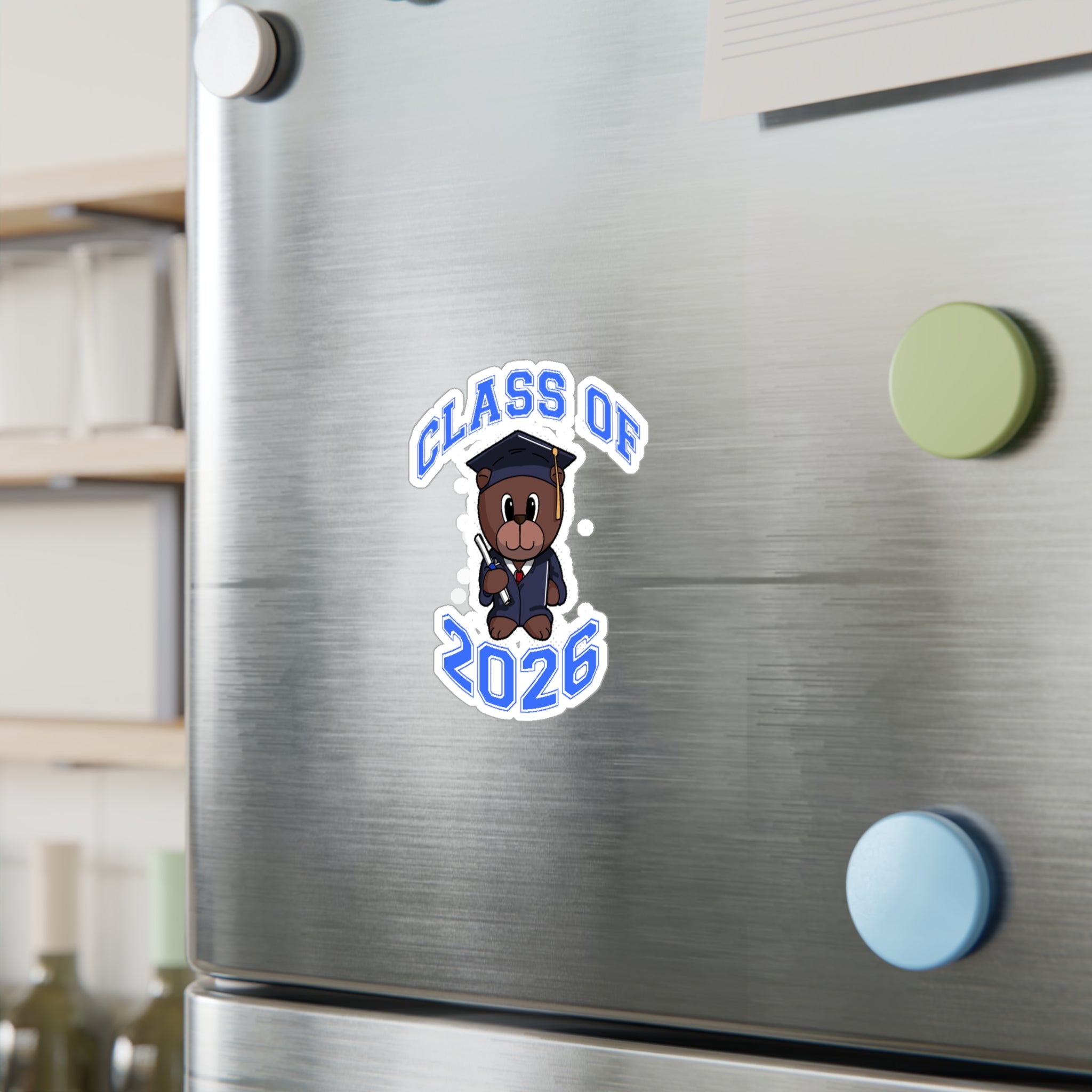 Class of 2026 Graduation Bear Sticker — Kiss-Cut Vinyl Decal for Cars, Laptops & Gifts