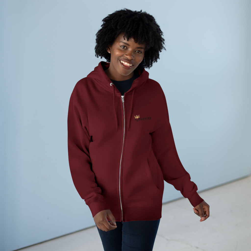 'Queen' Chest Logo Zip Hoodie — Women's Urban Streetwear - 314 Originals