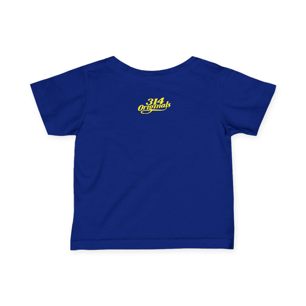 "Caution: Cuteness Overload" —  Baby T‑Shirt (Yellow Warning Sign) - 314 Originals